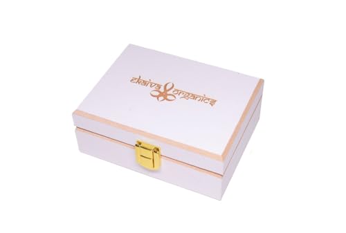 Ekaiva Organics Luxury Gift Box - Classic Collection: Activated Charcoal & Divine Lotus Bathing Bars in an Elegant Engineered Wooden Box