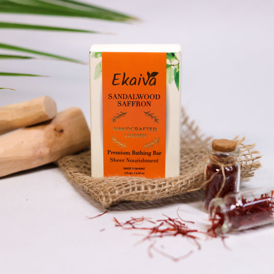 Sandalwood & Saffron Daily Bathing Soap for Nourishing Radiance & Gentle Cleansing, 125 gm