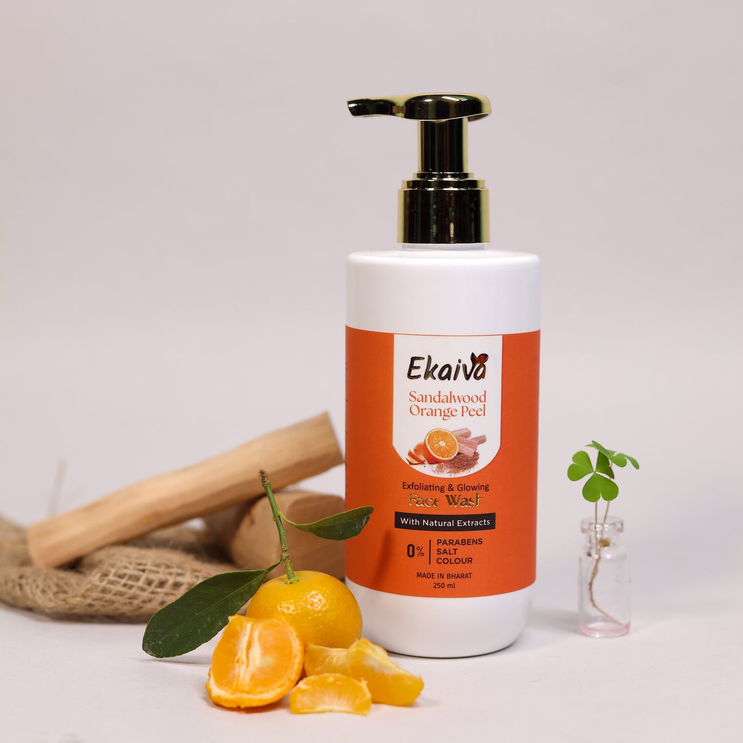 Sandalwood Orange Peel Exfoliating and Glowing Face Wash, 250 ml