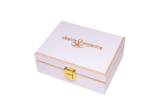 Ekaiva Organics Luxury Gift Box - Deluxe Duo: Activated Charcoal & Coconut Honey Bathing Bars in an Elegant Engineered Wooden Box